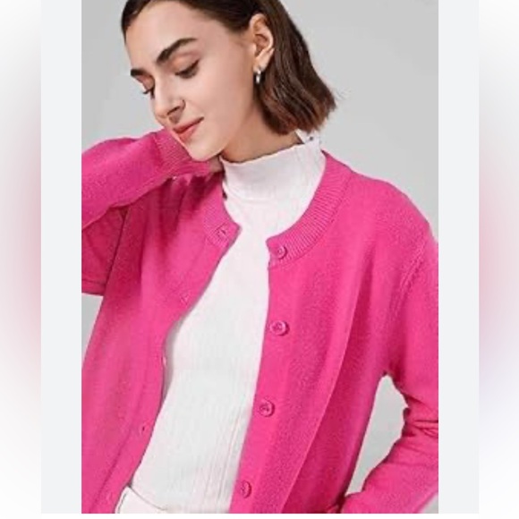 NEW SMILING PINKER Women's Cardigan Sweater Button Down Chunky KnitwearXXXL PINK - Picture 3 of 16